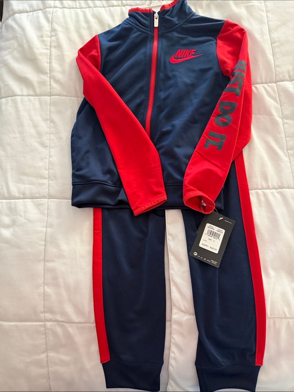 Nike Navy & Red Boys' Athletic Track Jacket and Pants